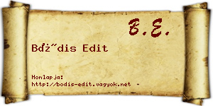 Bódis Edit névjegykártya