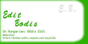edit bodis business card